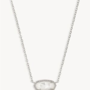 Kendra Scott Silver Elisa Necklace with Mother of Pearl Pendant